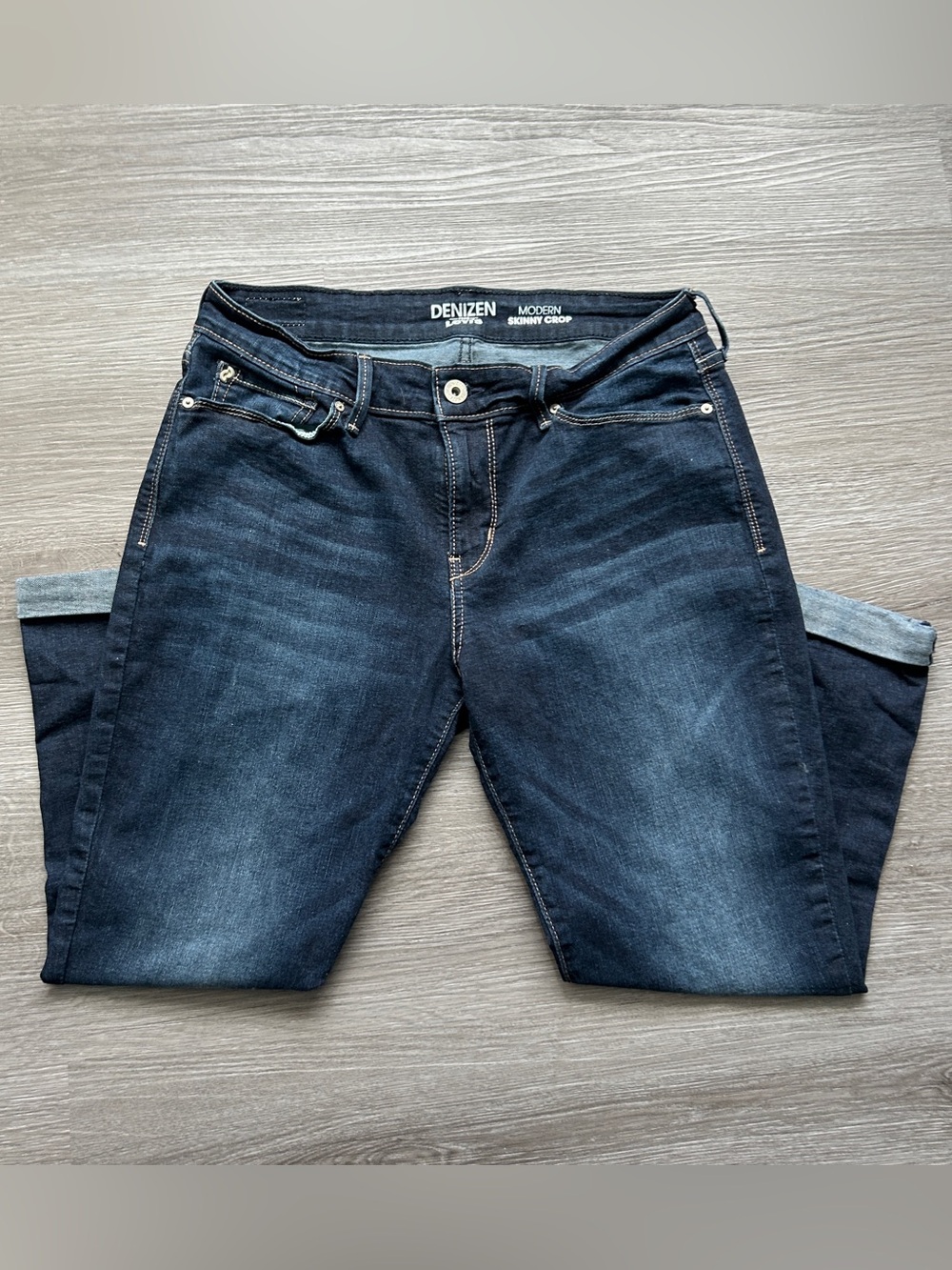 Denizen Levi’s Modern Crop Jeans Womens Size 8 29x21 Denim Cuffed Capri Stretch